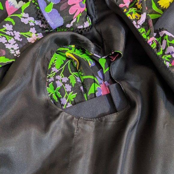 Miss Elliette California Vintage 1960s Garden Party Cotton Floral Maxi Dress- M* - Picture 14 of 16